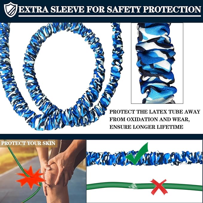 Resistance Bands, Exercise Elastic Bands Set, 40Lb To 80Lb Workout Bands with Handles Protective Sleeves Door Anchor Ankle Strap, Resistance Bands for Working Out With Handles - up to 300Lbs YLUERTDOO