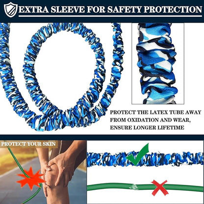 Resistance Bands, Exercise Elastic Bands Set, 40Lb To 80Lb Workout Bands with Handles Protective Sleeves Door Anchor Ankle Strap, Resistance Bands for Working Out With Handles - up to 300Lbs YLUERTDOO