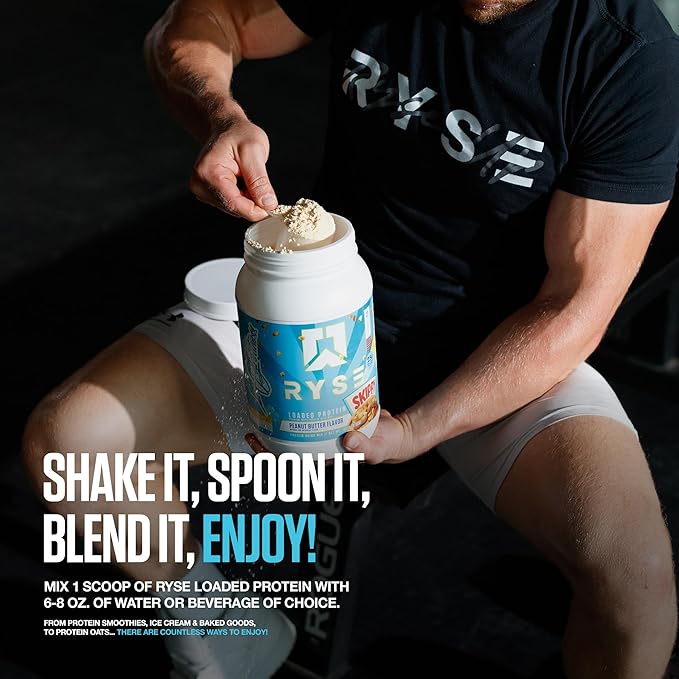 RYSE Loaded Protein Powder - Little Debbie Cosmic Brownie - 25g Whey Protein Isolate & Concentrate with Prebiotic Fiber & MCTs - Low Carb, Low Sugar, Digestive-Friendly - 27 Servings / 2 lb Tub