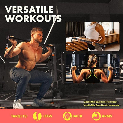 SQUATZ Pull-Up Workout Station with Bench - Multifunctional Gym Equipment Setup w/Pulling Bar, Sit-Up Board, Backrest, Elbow Pad, & Steel Main Frame, Great for Home Exercise and Weight Training