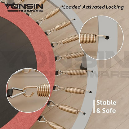 Trampoline Springs Heavy Duty with Swivel & Straight Hooks, Stainless Steel Trampoline Accessories Ideal Spring Replacement, Includes T-Hook Tool