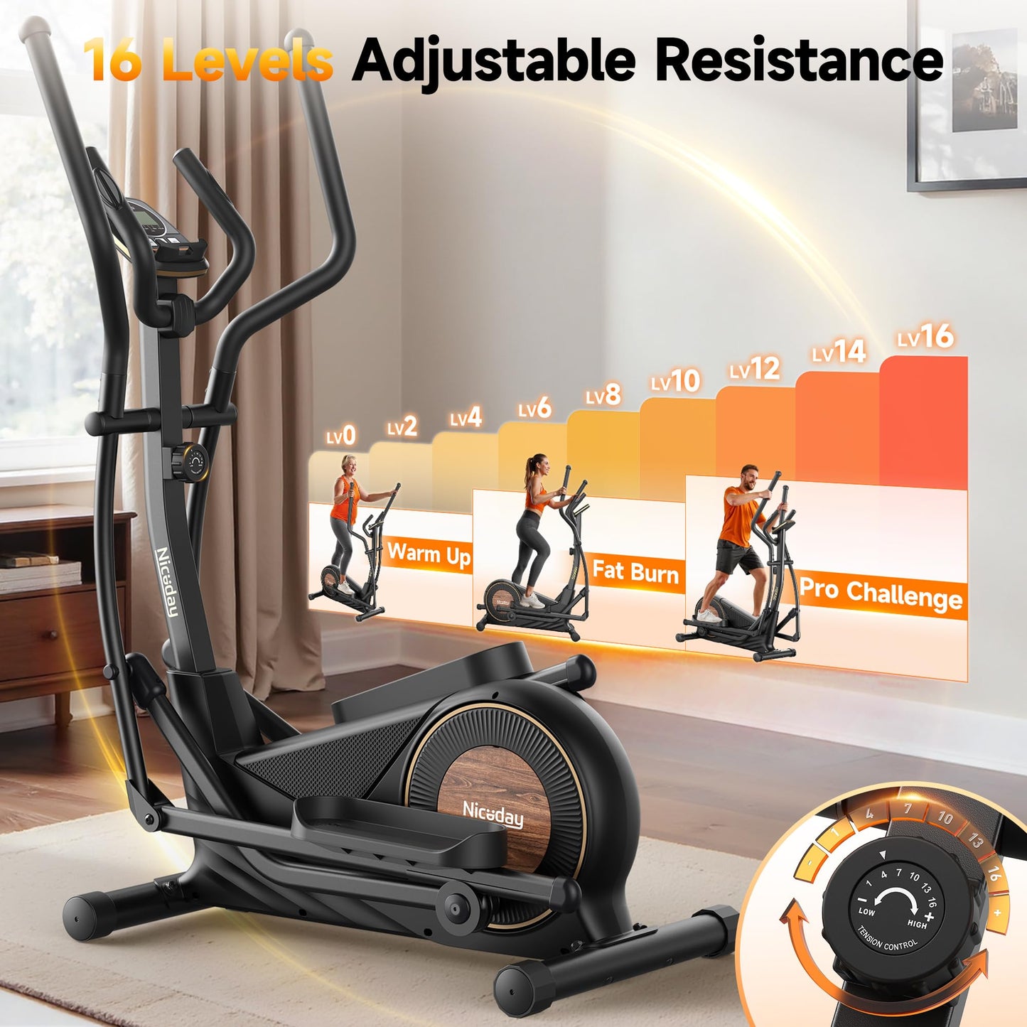 Niceday Elliptical Exercise Machine, Elliptical Machine for Home Use, Magnetic Elliptical Trainer