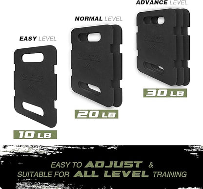 Yes4All Adjustable Ruck Weight with Straps for Rucking, Swings, Squat & Strength Training - Multiple Weights: 10LB to 40LB