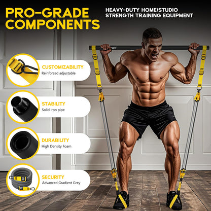 HOXWC Heavy Pilates Equipment, Portable Pilates Bar Kit with Resistance Bands, Professional