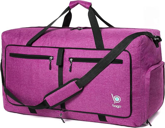 Bago Large Foldable Duffel Bags for Traveling Women & Men - 80L Packable Duffle Bag for Travel with