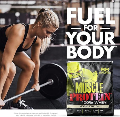 Muscle Protein Whey Powder [5 lbs/Pack of 1]??Cold Filtered, 25g Pure Protein, 6.6g BCAAs (Packaging May Vary) (5LB, Strawberry)