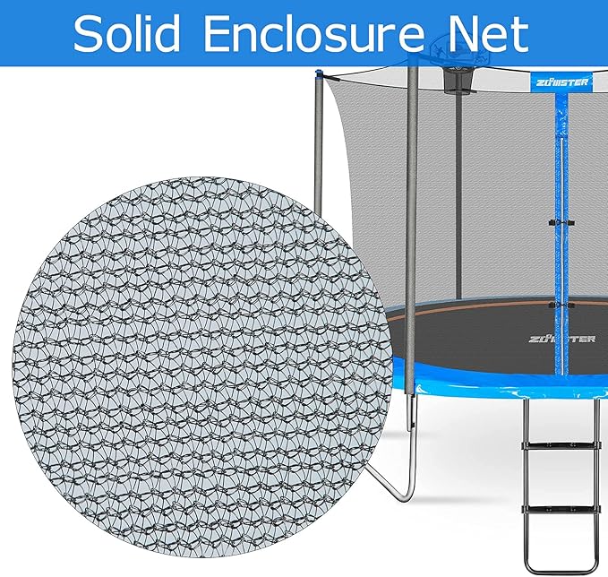 Trampoline Replacement Safety Enclosure Net for 6 Straight Poles Round Frame Trampolines, Breathable and Weather-Resistant Trampoline Net with Adjustable Straps (Net Only)