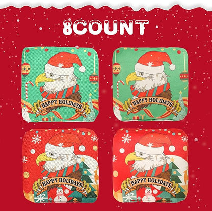 EunHo Cornhole Bags Regulation Dual Sided Set of 8, Professional Cornhole Bean Bags Slick & Sticky Side Bags with Carry Bag