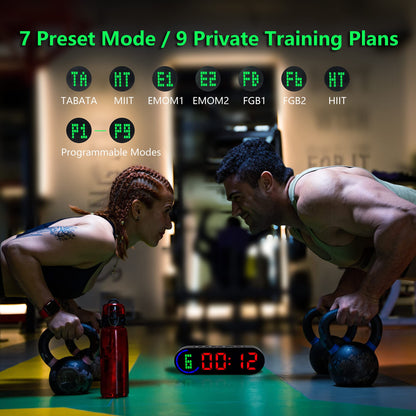LUCORB Portable Gym Timer for Home Gym Interval Timer for Workout with Time Progress Bar/Rounds