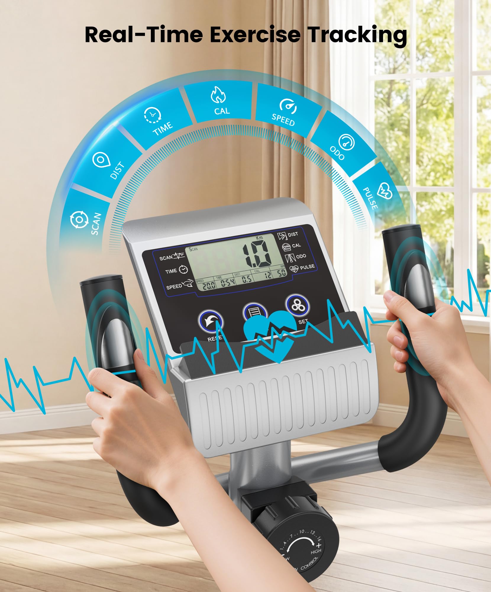 Dripex Elliptical Exercise Machine, Hyper-Quiet Magnetic Elliptical Machine for Home, 16-Level