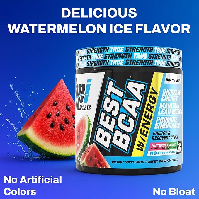 BPI Sports Best BCAA Powder - Muscle Recovery Support - Branched Chain Amino Acids Supplement | Amino Energy Powder for Lean Muscle Growth - Post Workout Recovery Drink - Hydration - Watermelon Ice