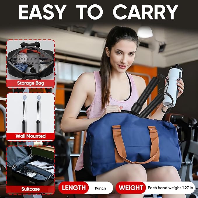 Ropeless Battle Ropes(2PCS) Portable Workout Ropes for Home Gym,Suitable for HIIT Workout,Muscle Training,Low-Impact Cardio Training Quiet Fitness Equipment Home Gym Equipment for Men & Women