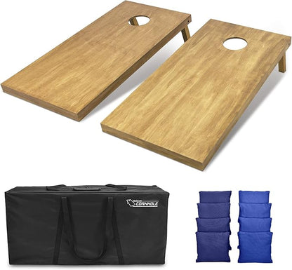 GoSports 4 ft x 2 ft Regulation Size Wooden Cornhole Boards Set - Includes Carrying Case - Full Regulation Size Bean Bag Toss Boards