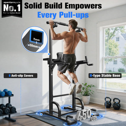 SPORTSROYALS Pull Up Power Tower Dip Station for Home Gym Workouts