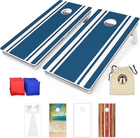 GoSports 4 x 2 ft Resort Collection All Weather Cornhole Boards - Choose Rustic, Beach, White DIY