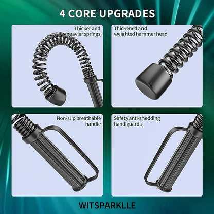 2PCS Ropeless Battle Rope – Portable Workout Ropes for Home Gym with Non-Slip Gloves, Low-Impact HIIT and Strength Workouts, Fitness Equipment for Full-Body Exercise,Men Women