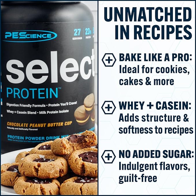 PEScience Select Protein Powder, Whey and Casein Blend, Clean Protein Powder for Women and Men, Low Calorie, Low Carb, Keto Friendly, Gluten Free - Chocolate Peanut Butter Cup - 55 Servings