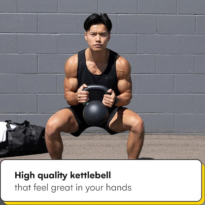 Kettlebell Kings Powder Coated Kettlebell Weights - 9-97 lb Strength Training Kettlebells for Men and Women - Hand Weights Workout Gym Equipment - Weights Set for Home Gym- New