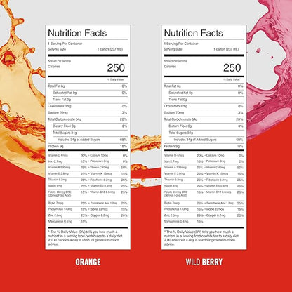 Boost Breeze Clear Nutritional Drink, 9g Protein, 250 Nutrient-Rich Calories, 2 Flavor Variety Case (Orange + Wildberry), 8 Fl Oz (Pack of 24)