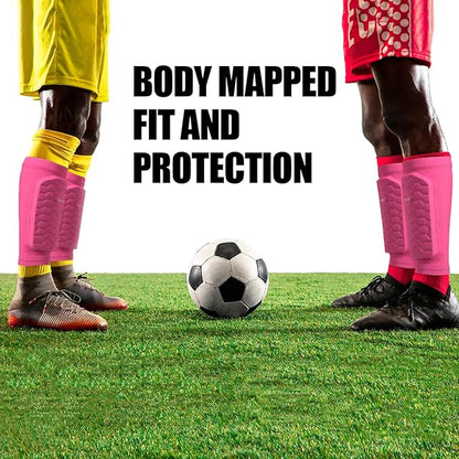 Soccer Shin Guards for Kids Youth Adults, Shin Guard Soccer Sleeves for 2-18 Years Old Boys Girls Men, Calf Compression Sleeve with Honeycomb Pads, Espinilleras de Futbol para Hombres