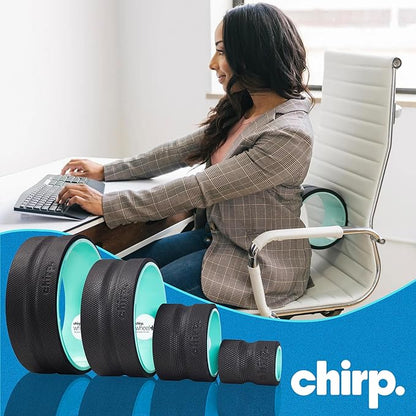 Chirp Wheel Foam Roller ??Targeted Back & Neck Relief, Lumbar Spine Stretcher, Spinal Decompression Back Stretcher, Massage Roller with Density Foam for Physical Therapy, Supports 500lbs, 4-Pack Mint