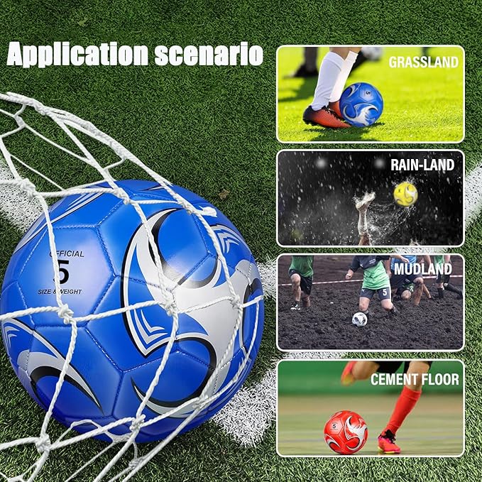 12-Pack Training Soccer Balls Size 5/4/3 with Pump – Bulk Deflated Balls for Teens and Adults, Ideal for Indoor Outdoor Practice, School Activities, Sports Events, Party Favors Gifts