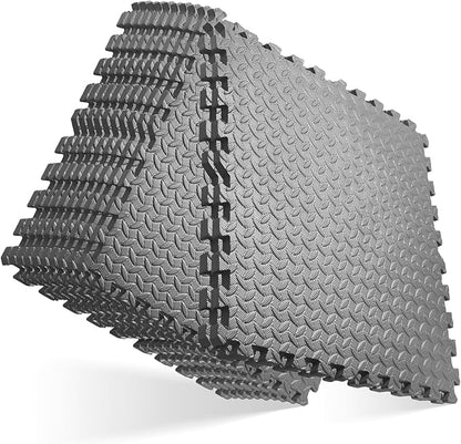 GWT Puzzle Exercise Mat, EVA Foam Interlocking Floor Tiles for Home Gym, Workout Equipment, Treadmill, Protective Flooring, Fit Tile 48 SQ FT (12 Pcs)