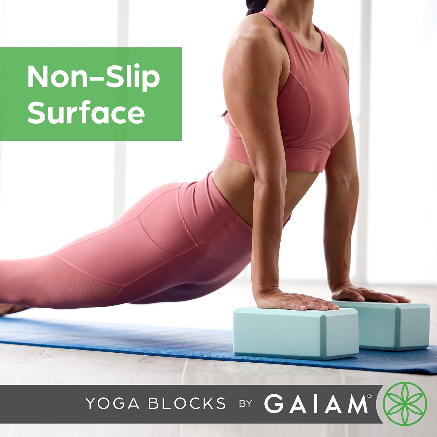 Gaiam Yoga Block, EVA Foam for Balance & Stretch (1 Block, Lagoon)
