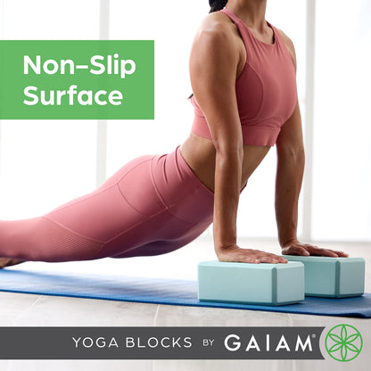 Gaiam Yoga Block, EVA Foam for Balance & Stretch (1 Block, Lagoon)