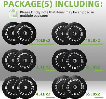 Olympic Bumper Plates Set, 2" Weight Plates for Strength Training & Weightlifting, Paris or Set or Set with Barbell, Multiple Options