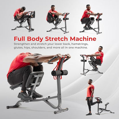 Sunny Health & Fitness Full Body Traction & Stretch Decompression Bench/Table Machine for Lumbar Stretching, Lower Back Pain Relief, Improved Posture Correction, Rehab, Spinal Compression, Flexibility