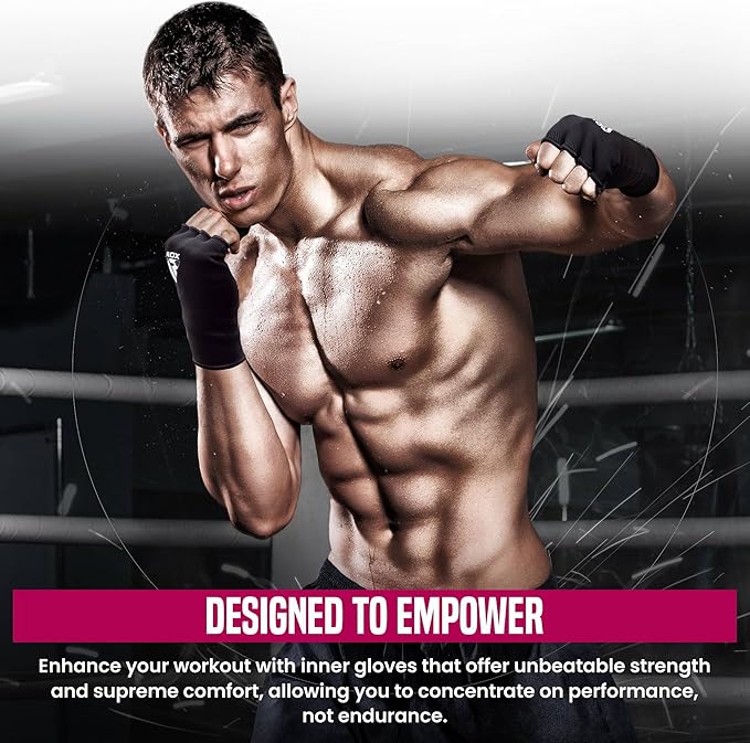 RDX Boxing Hand Wraps Inner Gloves Men Women, Half Finger Elasticated Bandages, Under Mitts Fist Protection, Muay Thai, Kickboxing, MMA, Martial Arts Speed Bag Punching Training