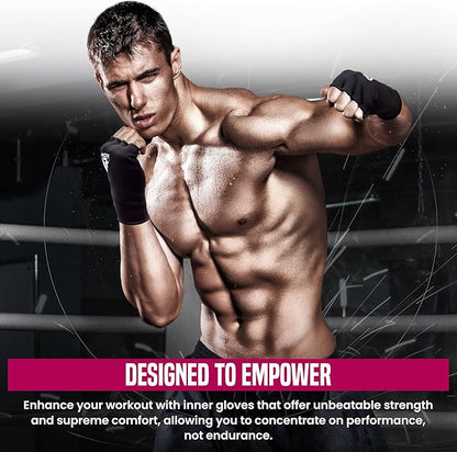 RDX Boxing Hand Wraps Inner Gloves Men Women, Half Finger Elasticated Bandages, Under Mitts Fist Protection, Muay Thai, Kickboxing, MMA, Martial Arts Speed Bag Punching Training