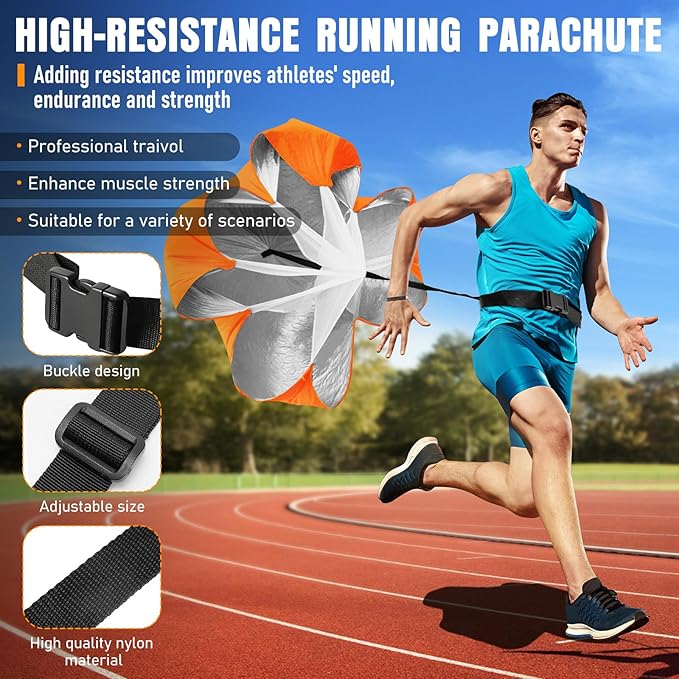 Agility Ladder, Speed Training Equipment Set, 20ft Agility Ladder, 12 Soccer Cones, 4 Hurdles, Jump Rope, Running Parachute, Basketball Football Soccer Training Equipment for Kids, Youth, Adults