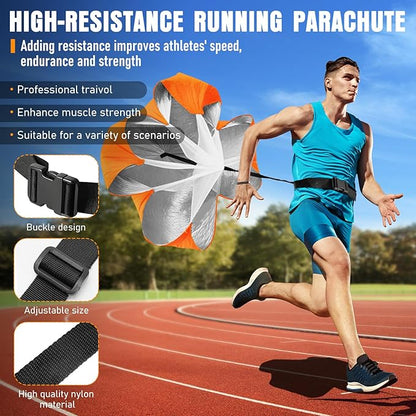 Agility Ladder, Speed Training Equipment Set, 20ft Agility Ladder, 12 Soccer Cones, 4 Hurdles, Jump Rope, Running Parachute, Basketball Football Soccer Training Equipment for Kids, Youth, Adults