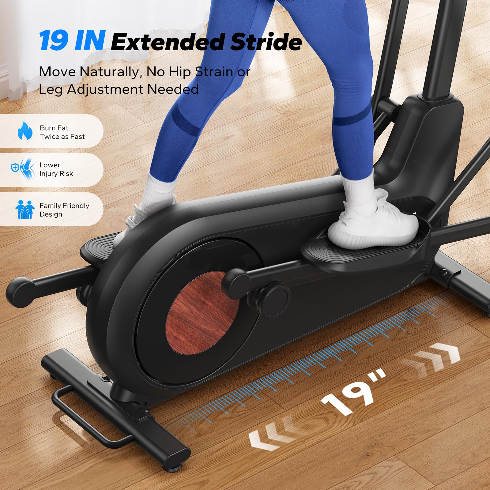 MERACH Elliptical Machine, Elliptical Exercise Machine with 19 in Stride, Hyper-Quiet Magnetic