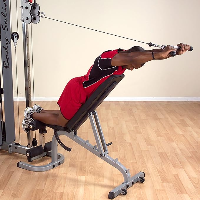 Body-Solid Tools Pro-Grip V-Bar for Home Gym, Ideal for Biceps and Triceps Exercises, Cable Machine Attachment with Rubber Handle Grips, Gym for Strength Training, Silver/Black