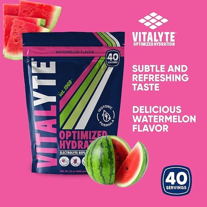 Vitalyte Electrolyte Powder Drink Mix, Isotonic Electrolyte Hydration Mix, Gluten Free Post Workout Powder, Pack of 1, 35 oz., Watermelon Flavor