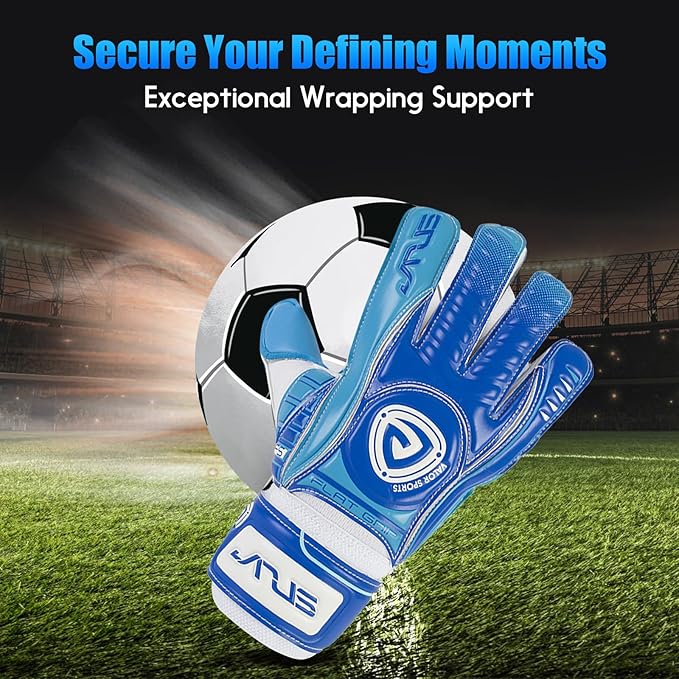 Soccer Goalkeeper Gloves with Finger Protection to Prevent Injuries, Strong Grip for Tough Tackles, Breathable Goal Keeper Gloves for for Kids, Youth and Adult