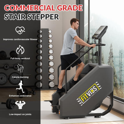 Fitvids Stair Stepper Machine, Commercial Grade Stair Climber with 15 Resistance Levels, Continuous