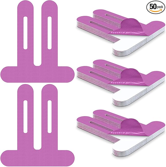 50 Pcs Precut Kinesiology Tape for Knees Pain Relief Elastic Waterproof Athletic Knee Tape for Support Stability Sports(Purple)