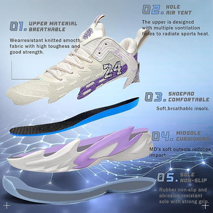 Men Basketball Shose Breathable Men Non Slip Outdoor Fashion Sneakers
