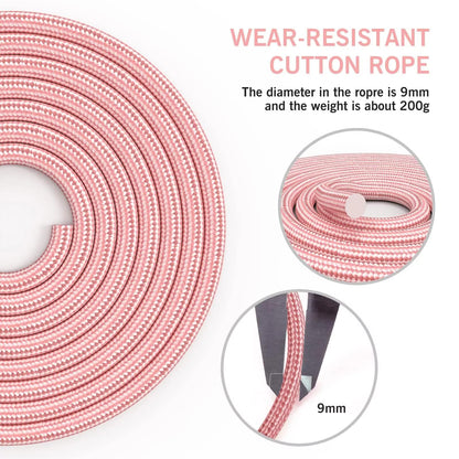 FITMYFAVO Jump Rope Cotton Adjustable Skipping Weighted jumprope for Women，Adult and Children