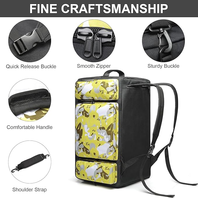 4-Way Gym Bags for Men Gym Duffle Bag Sports Duffle Bag Backpack with Shoe Compartment & Wet Pocket