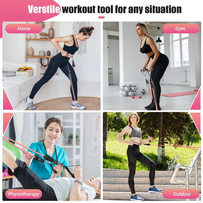 Resistance Bands with Handles for Women, 5 Level Exercise Bands Workout Bands for Physical Therapy