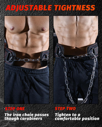 MAXRANK Dip Belt With 37" Chain for Weightlifting, 550LBS for Dips & Pullup