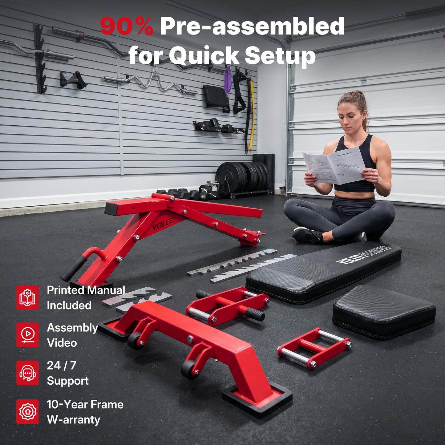 YOLEO Commercial Adjustable Weight Bench, ASTM Certified 2315LB, 8-Gauge Steel Workout Bench