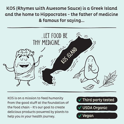 KOS Vegan Protein Powder, Unflavored & Unsweetened - Low Carb Pea Protein Blend, Organic Superfood Rich in Vitamins & Minerals - Keto, Soy, Dairy Free - Meal Replacement for Women & Men - 28 Servings
