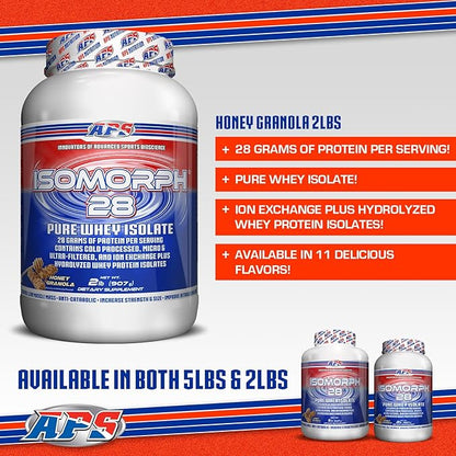 APS Nutrition Isomorph 28 Protein Powder | Pure Whey Isolate | Cold Pressed, Ultra- Filtered, & Ion Exchange Isolates | 28g Protein | 2 Pound (Honey Granola)