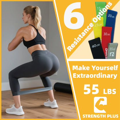 Dawnstride 6-Level Resistance Loop Bands Up to 55LBS for PT & Strength